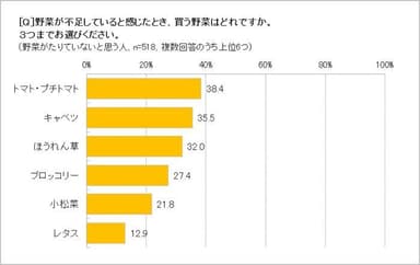 野菜不足を感じたとき、買う野菜は？