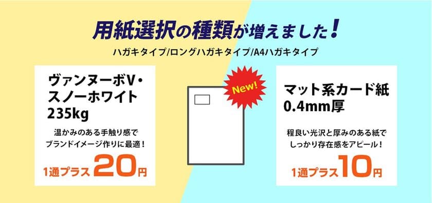 業界最安級！「DMステーション」Web注文サービスに
用紙選択オプションを追加！
～「3つの0円キャンペーン」を2018年9月20日まで実施中～