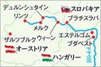 【東京発】中欧３ヵ国を巡る 美しきドナウ川クルーズ9日間　航路