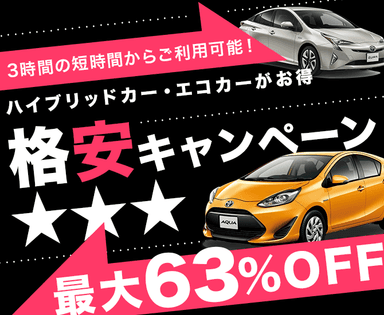 エコカー最大63％OFF