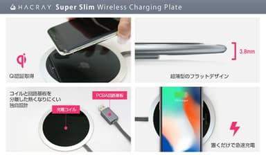 ワイヤレス充電器「Super Slim Wireless Charging Plate」特長