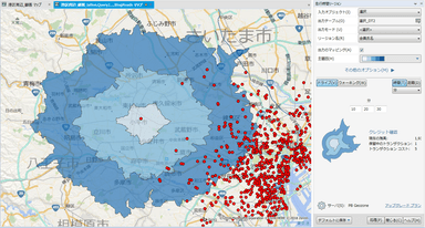 図：オンラインドライブ圏サービス画面例