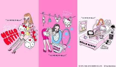 HELLO KITTY × foxy illusrations