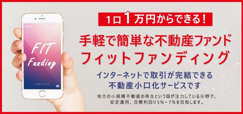 不動産特定共同事業のファンドスキーム　
1口1万円から投資できる「フィットファンディング」
予告ページ開設