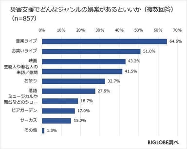 災害支援でどんなジャンルの娯楽があるといいか