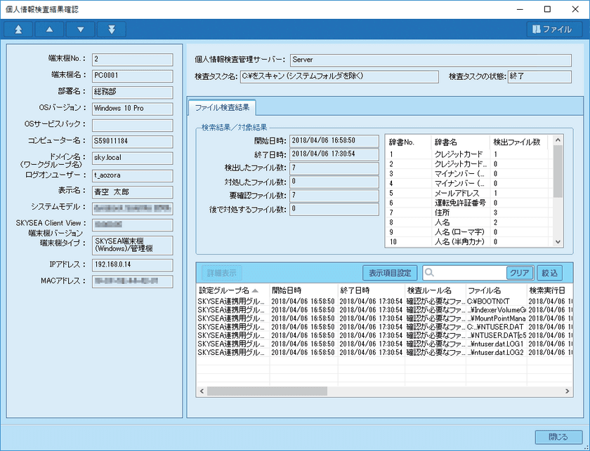 シェアNO.1 個人情報検出・管理ソリューション「P-Pointer File Security」と
クライアント運用管理ソフトウェア「SKYSEA Client View」が連携