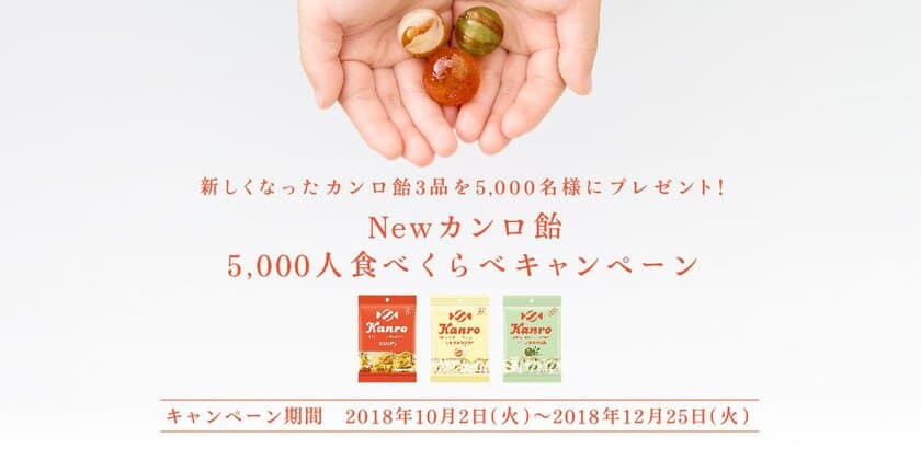 これからの時代の“新定番”キャンディへ
懐かしいのに、新しい。Ｎｅｗカンロ飴
5,000人食べくらべキャンペーン実施中