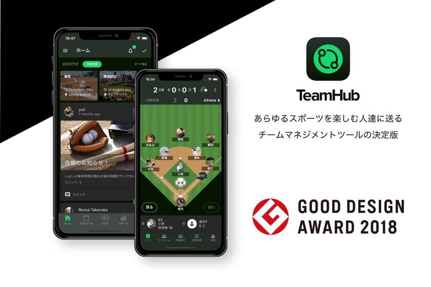 スポーツチームマネジメントツール「TeamHub」
2018年度グッドデザイン賞を受賞