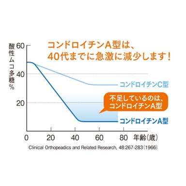 20代以降、特に減少が激しいコンドロイチンA型