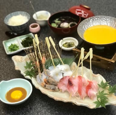 金目鯛と海鮮串のウニしゃぶ膳2