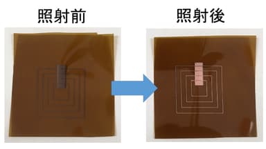 有機樹脂上のレーザー照射した箇所への銅形成が可能となった