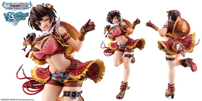 アイドルマスター シンデレラガールズ「及川雫」の
抜群のプロポーションを立体化！
ゲーム内に登場するカウガール風衣装で躍動感あふれる姿を再現