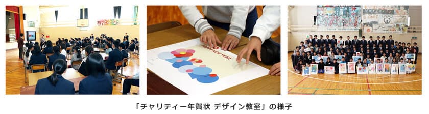 気仙沼の小中学校の子どもたちが
「全国に伝えたい気仙沼の魅力」をテーマに
来年の年賀状デザインを作る
「チャリティー年賀状 デザイン教室」を実施