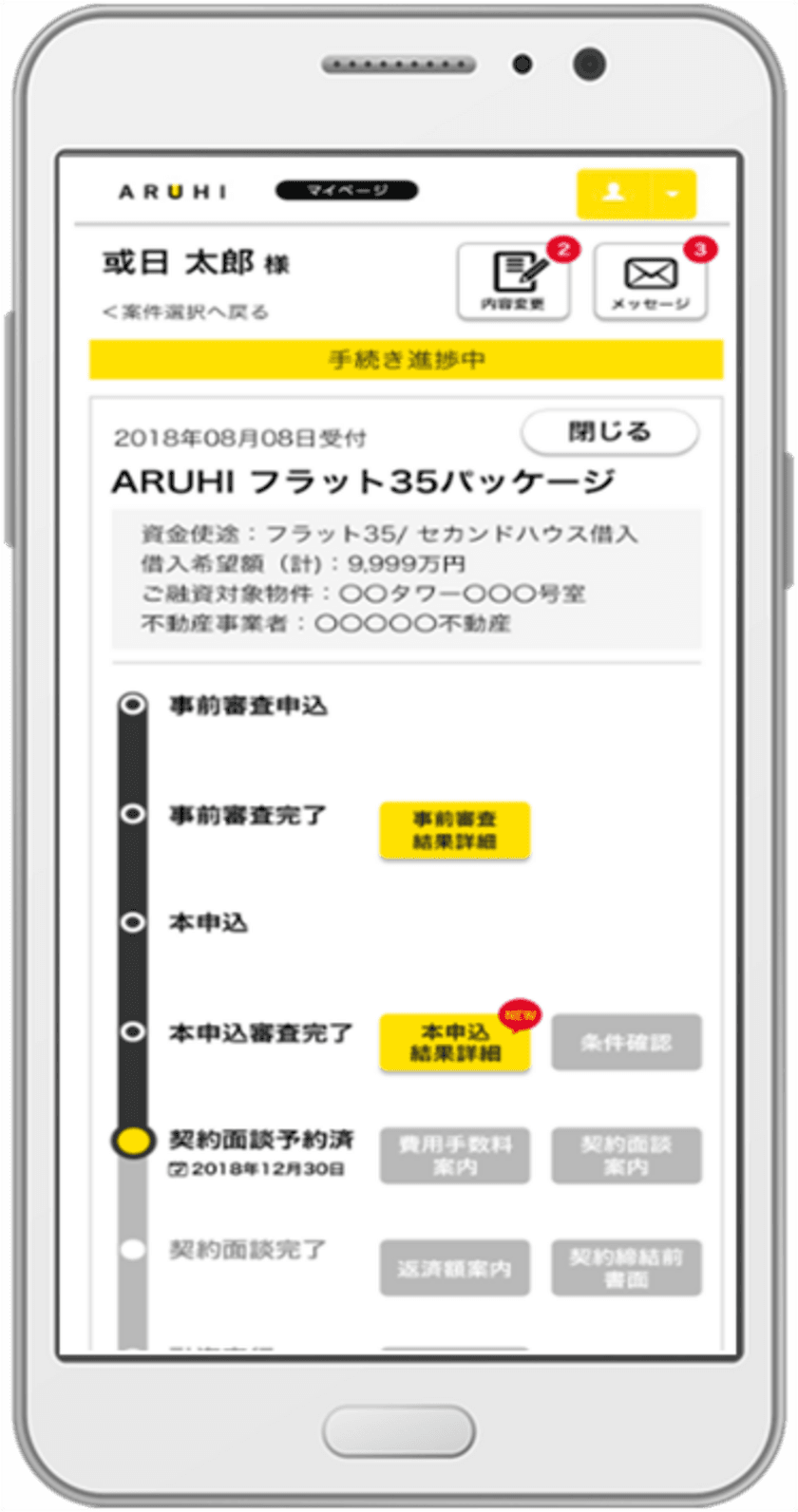 住宅ローン進捗のプロセスを「見える化」する
「ARUHI navi」を導入