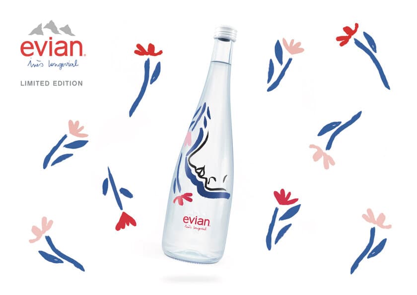 【evian(R) ×イネス・ロンジェビアル】
evian(R)のストーリーからインスピレーションを受けた
若手フランス人アーティストがデザイン
新しい限定ボトル2019年元日発売！