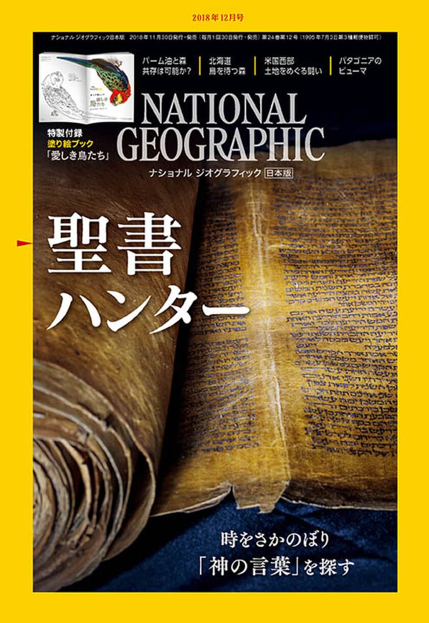 ナショナル ジオグラフィック日本版 2018年12月号
 2018年11月30日（金）発行