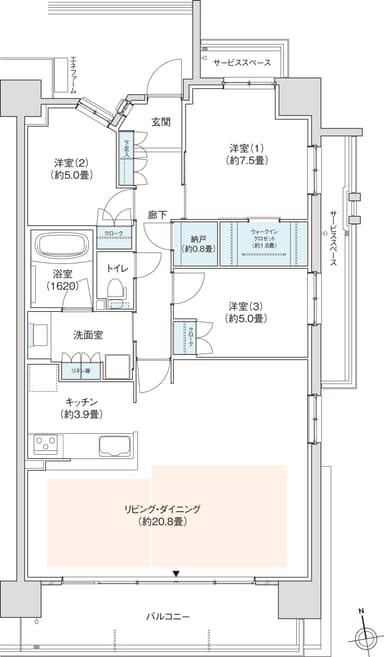 Ｂ-95Ｇtypeモデルルームプラン