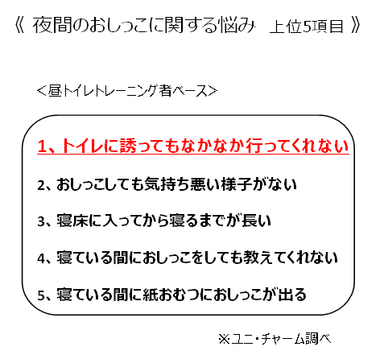 夜間のおしっこに関する悩み 上位5項目