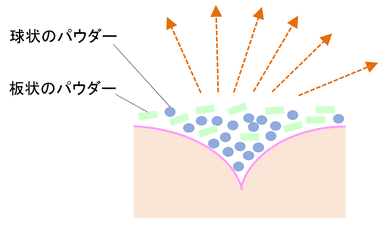 ソフトフォーカス効果のある2種類のパウダー