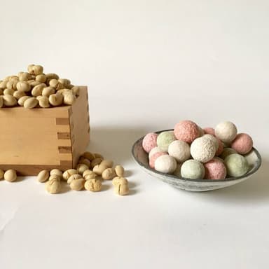 「節分の大豆」を新しいお菓子「三色福豆」へ