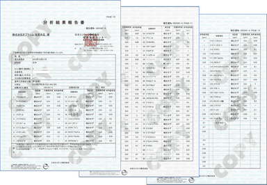 検査結果証明書例