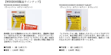 WINZONEラインナップ(1)