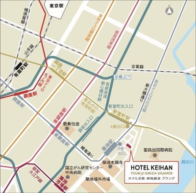 ホテル京阪 築地銀座 グランデ　MAP