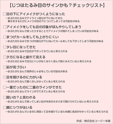 【じつはたるみ目のサインかも？チェックリスト】