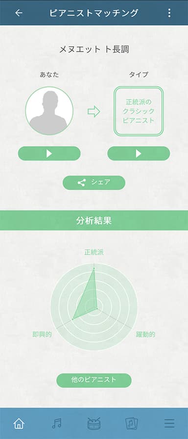 アプリ「Piano Every Day」の新機能「Pianist Matching」画面