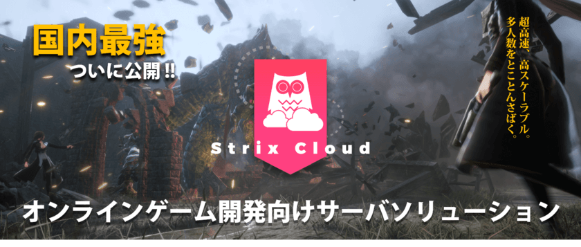 国内最強ゲームサーバソリューション「Strix Cloud」一般公開　
-オンラインゲームに必要な機能を搭載できるSaaS型サービス-