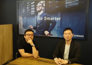 代表取締役社長 CEO　金木 竜介(左)とCTO　阿部 淳一(右)