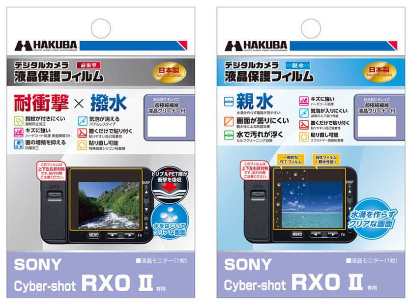 SONY Cyber-shot RX0 II用液晶保護フィルムに「耐衝撃×撥水」タイプと「親水」タイプの2製品を新発売！