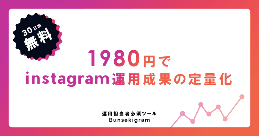 業界最安値1,980円！
Instagram運用の分析サポートツール
「Bunsekigram」がリリース！