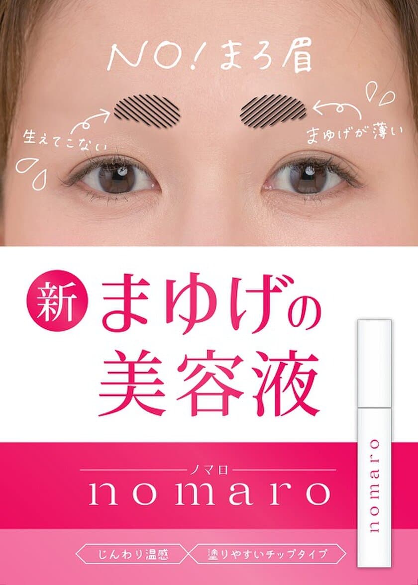 満足度96.1％！眉毛が薄いお悩みを解消する
眉毛専用美容液「nomaro」が2019年5月22日に新発売