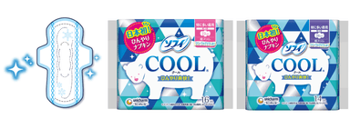 《『ソフィ(R)COOL』ナプキンシリーズイメージ図》《『ソフィ(R)COOL』ナプキンシリーズ》