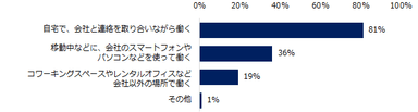 「テレワークの制度を使って働いたことがある」と回答された方に伺います。使ったことがあるテレワークのタイプを教えてください。（複数回答可）