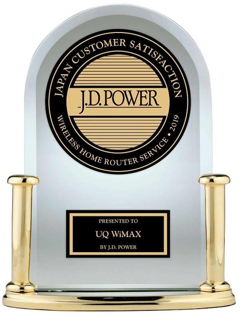 UQ WiMAXが総合満足度第1位を受賞　
J.D. パワー2019年ワイヤレスホームルーターサービス
顧客満足度調査