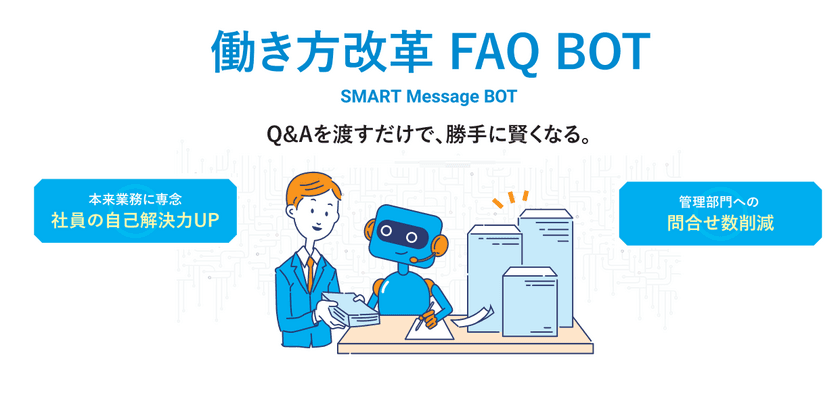 “チャットボットによる自動化で業務効率を劇的に改善”
ネオス、【SMART Message BOT】を「働き方改革 EXPO」へ出展