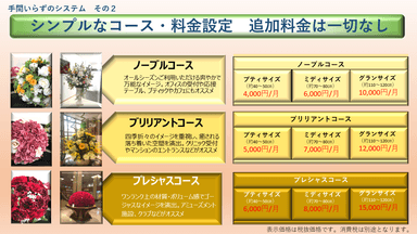 シンプルなコース・料金設定　追加料金は一切なし