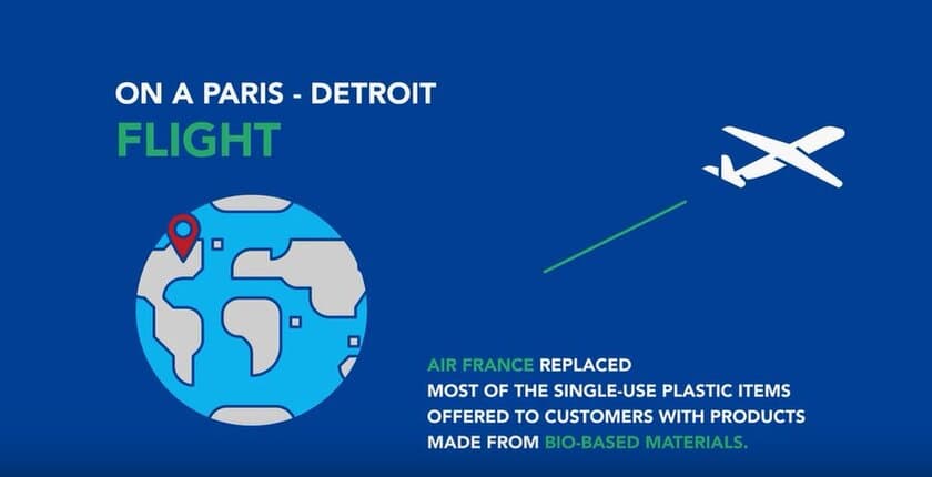 エールフランス航空、2019年末までに、
2億1千万個の使い捨てプラスチック製品を廃止