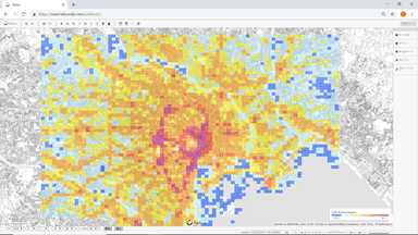 Tellus画面イメージ_東京都23区付近の人流データ