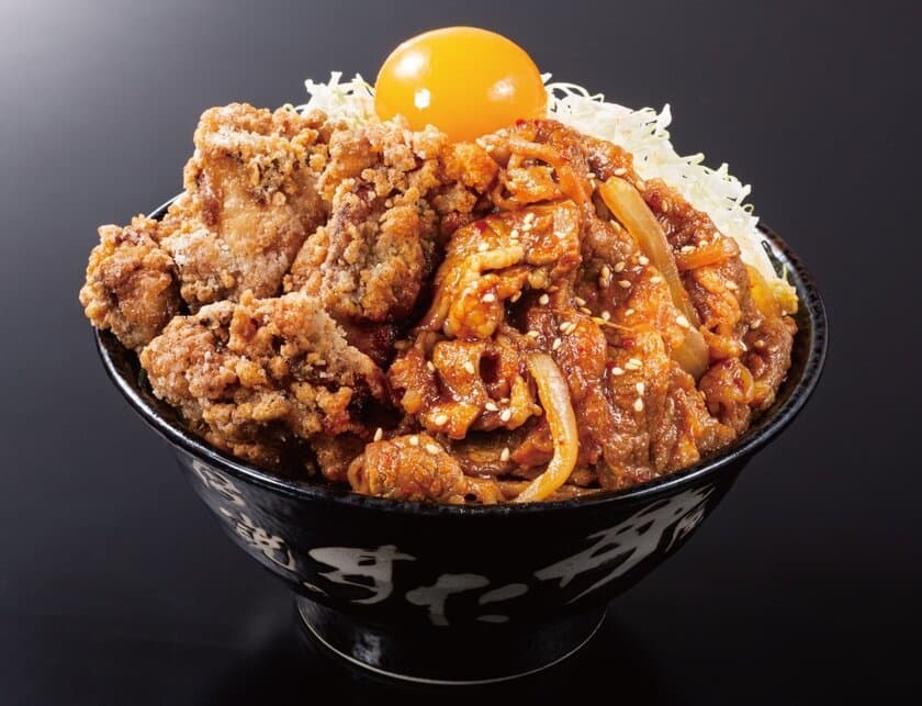 肉の日に『すた丼屋』から豪快合盛り丼の新作登場！
「焼肉」×「唐揚げ」でご飯が進む最強欲張りタッグ　
6月29日限定 肉の日イベント4周年で牛カルビ増量！