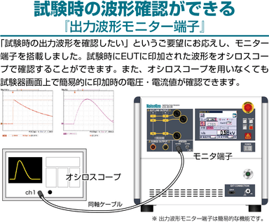 出力波形モニター端子を搭載