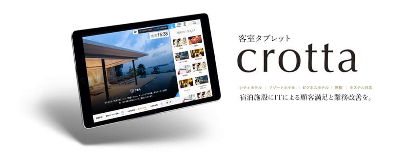 宿泊施設向け業務支援ツール　客室タブレット
「crotta」がIT導入補助金の対象ツールに採択