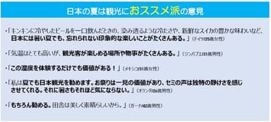 日本の夏は観光におススメ派の意見