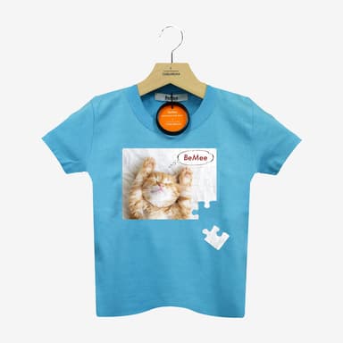 ねこ(A)Tシャツ(アクアブルー)