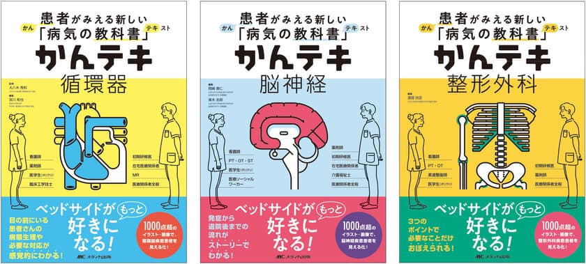 ナース・コメディカルのためのビジュアルブック3冊が9月に刊行！
患者がみえる新しい病気の教科書(テキスト)『かんテキ』