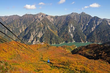 黄金色に輝くタンボ平を、立山ロープウェイで紅葉飛行(2)