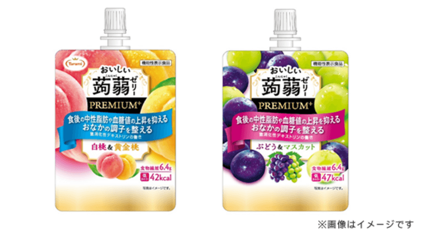 たらみ初の機能性表示食品　
新シリーズ「おいしい蒟蒻ゼリー PREMIUM＋(プラス)」発売開始