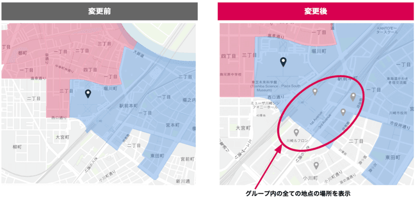 位置情報データ活用クラウド型プラットフォーム
「Location AI Platform(TM)」
新機能リリースと機能改善を実施　
データ解析による実商圏把握をより広範囲に、
競合の影響も可視化。消費者行動の予測もより精彩に